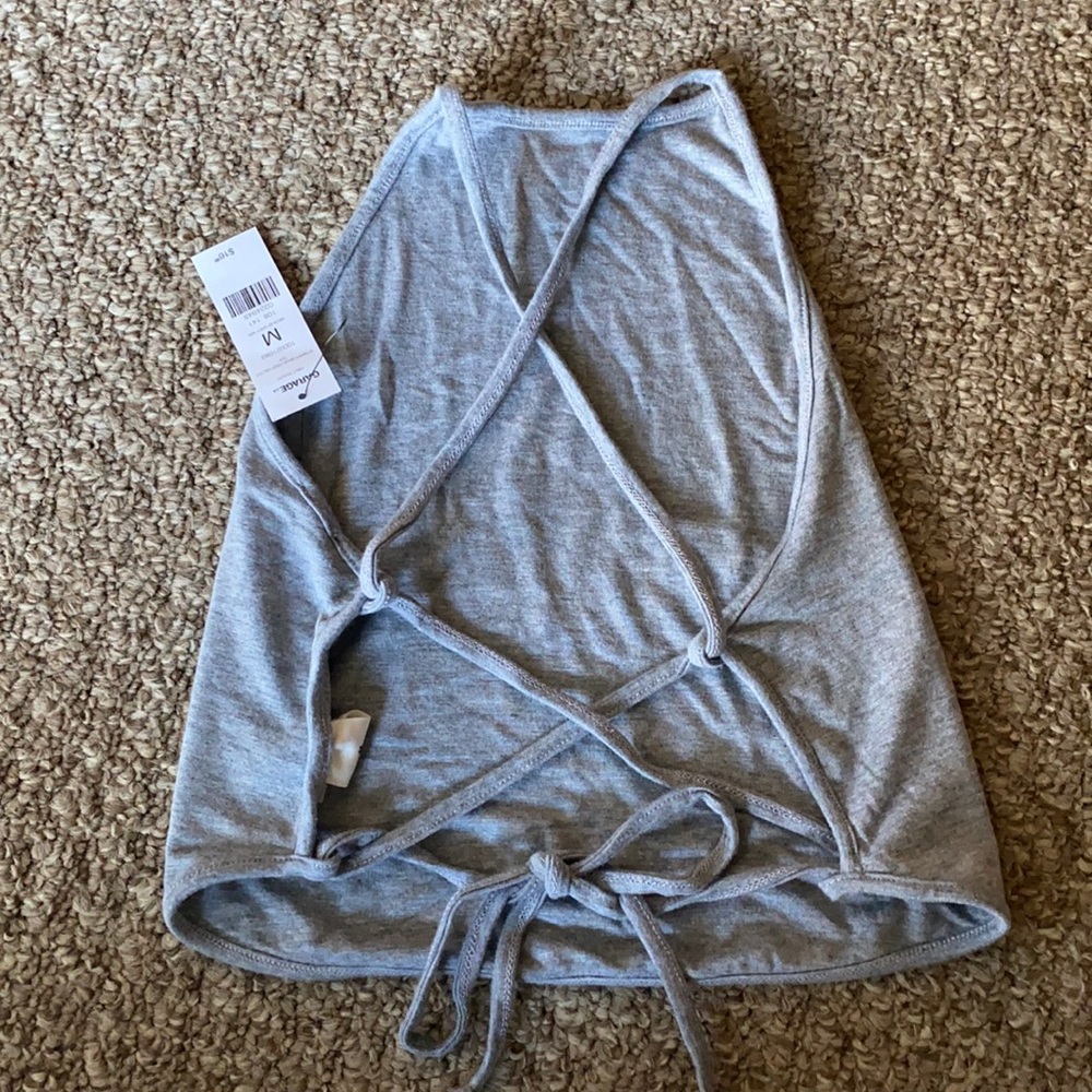 Garage halter top with open back